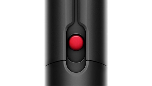 Close-up of the Dyson Airstrait lock feature.