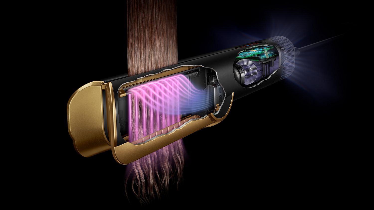 Dyson Airstrait™ straightener | Onyx black and gold