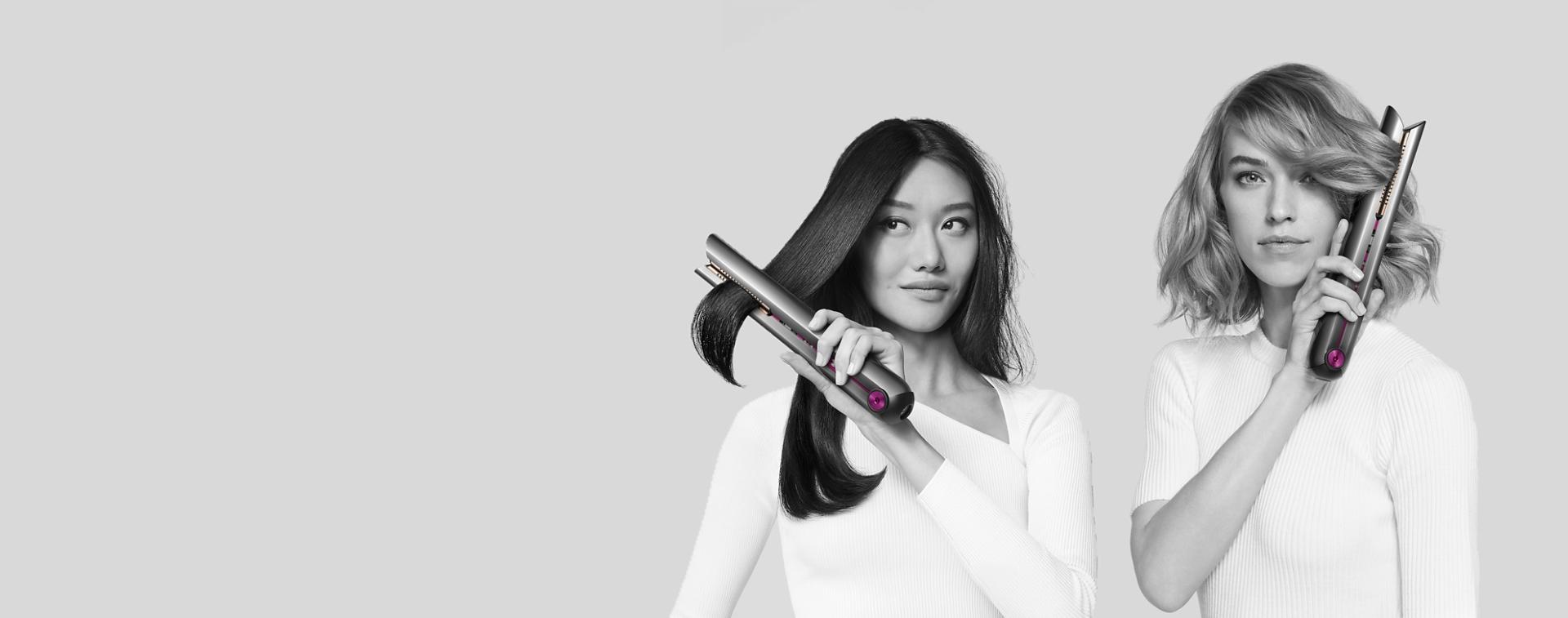 A model using the Dyson Corrale straightener