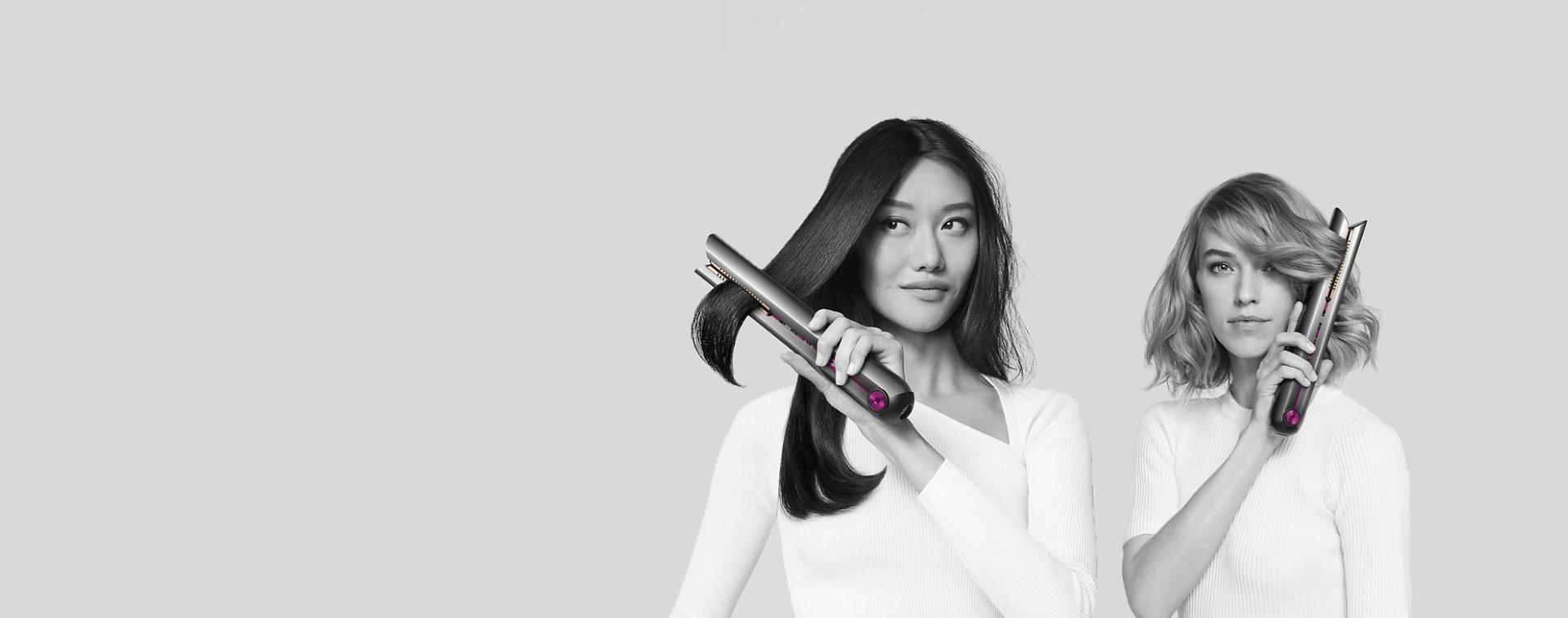 A model using the Dyson Corrale straightener