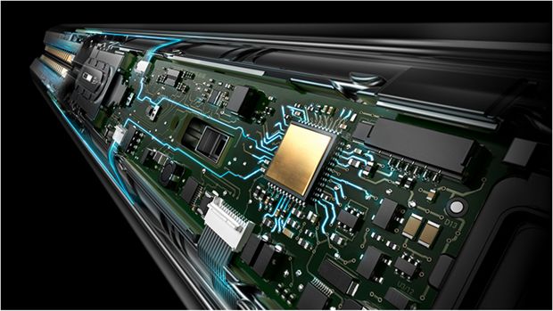 Close-up x-ray shot of the sensor system 