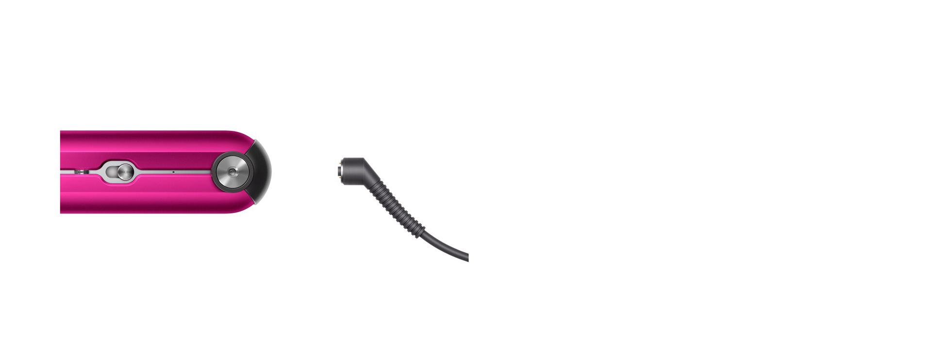 Close up of the magnetic charging cable and straightener