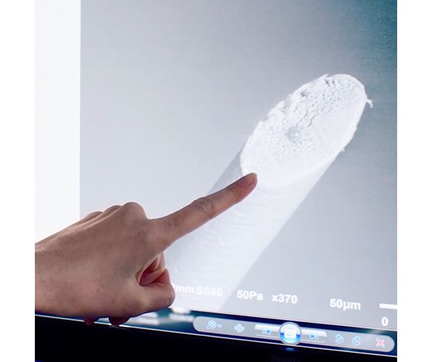 Hair being tested under heating elements
