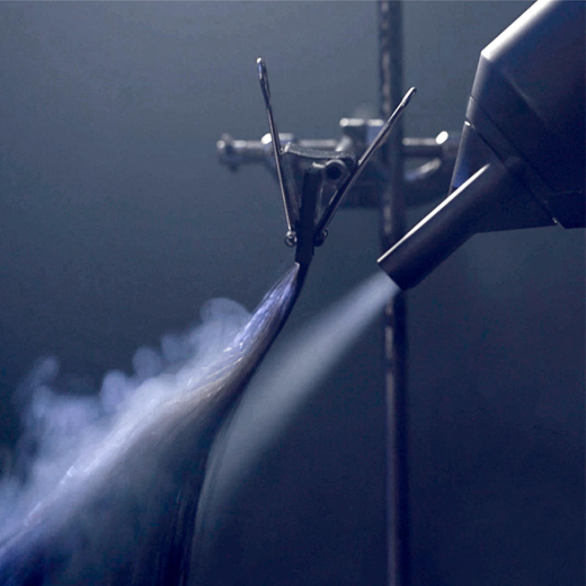 Hair being tested by the Dyson supersonic