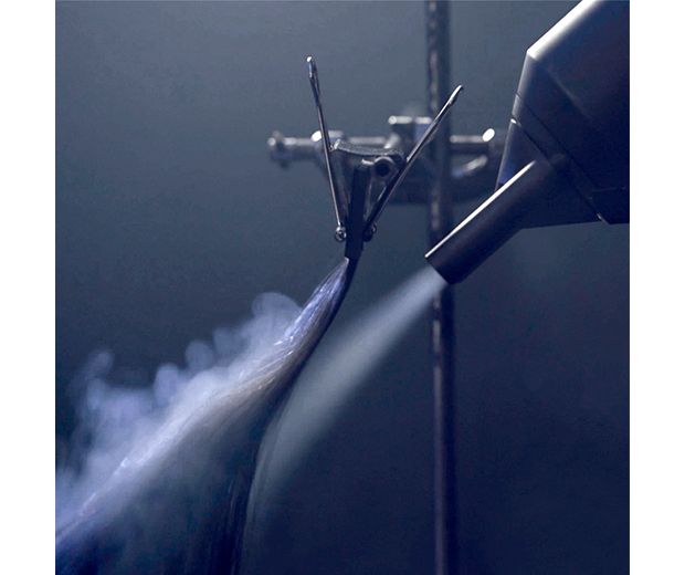 Hair being tested by the Dyson supersonic