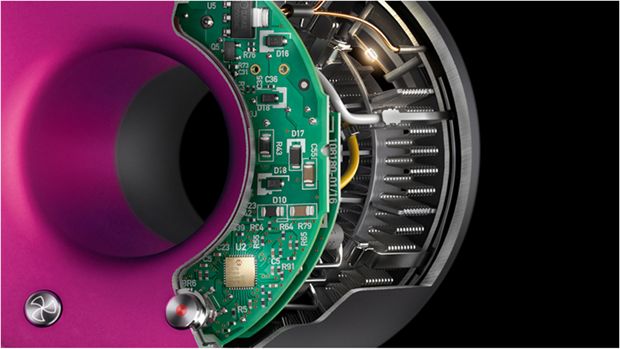 Radiografinis iš veikiančio „Dyson Supersonic“ sklindančio oro srauto vaizdas