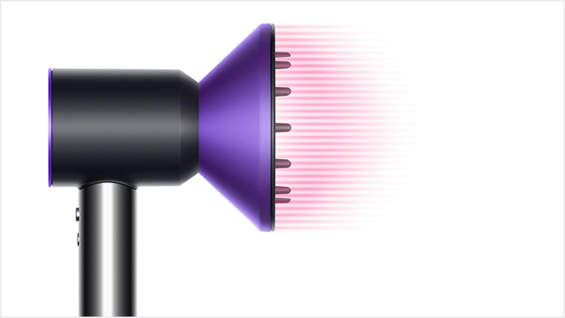 Dyson Supersonic™ hair dryer Black/Nickel with re-engineered Diffuser attached