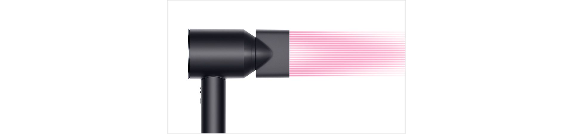 Dyson Supersonic™ hair dryer Black/Nickel with re-engineered Styling concentrator attached