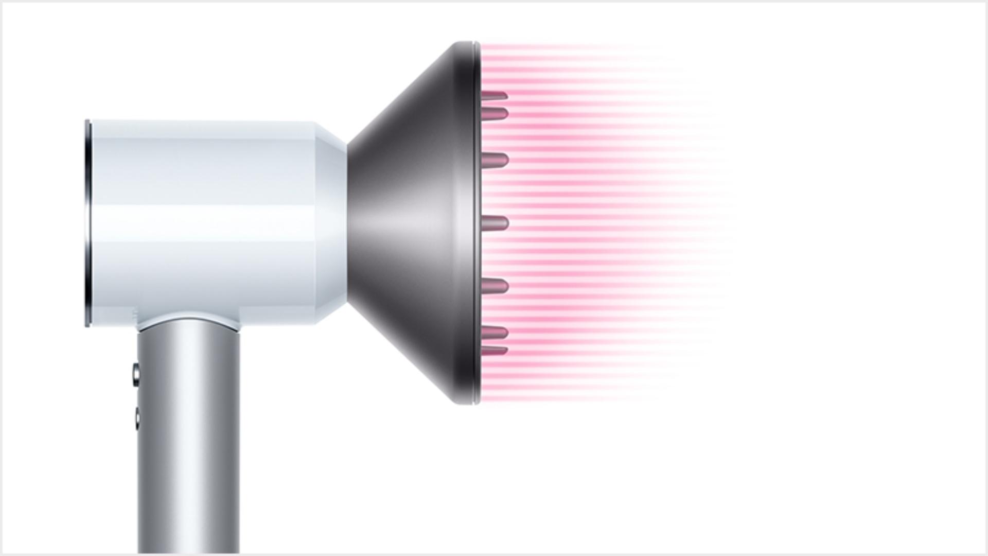 Dyson Supersonic™ hair dryer White/Silver with re-engineered Diffuser attached
