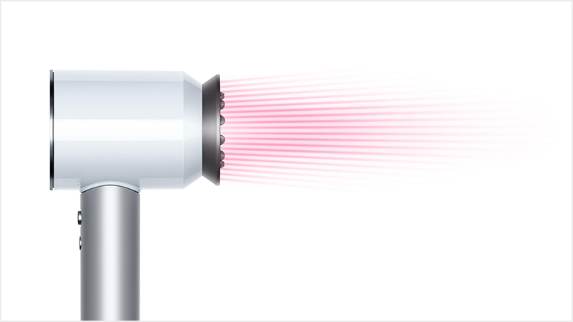 Dyson Supersonic™ hair dryer White/Silver with Gentle air attachment