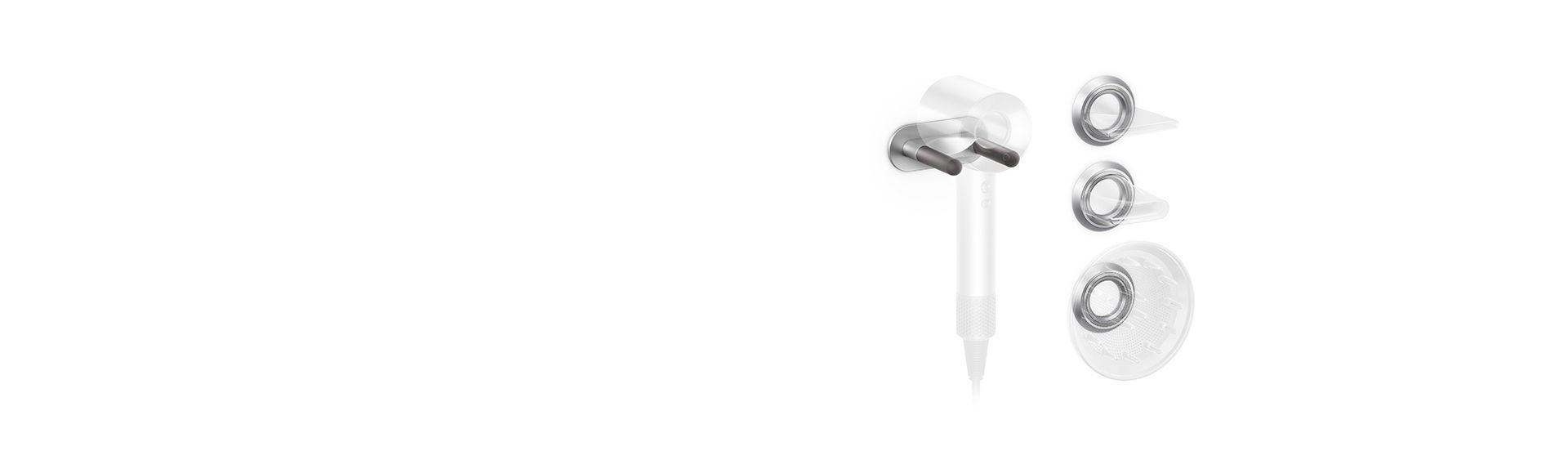 Dyson Supersonic™ hair dryer wall cradle and magnetic attachment docks