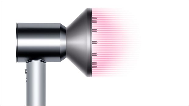 Dyson Supersonic™ matu žāvētājs Iron/Fuchsia, ar vieglās gaisa plūsmas piederumu