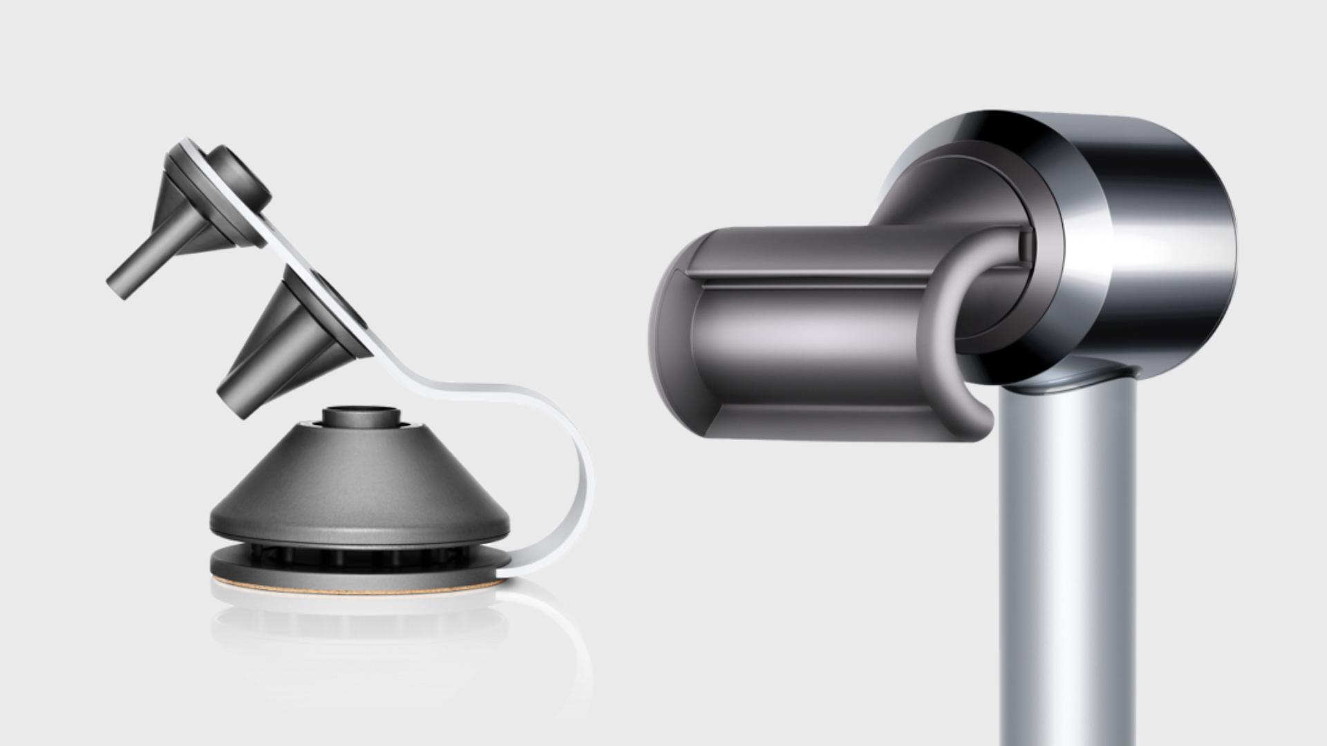Dyson-designed display stand, wall cradle and magnetic attachment docks