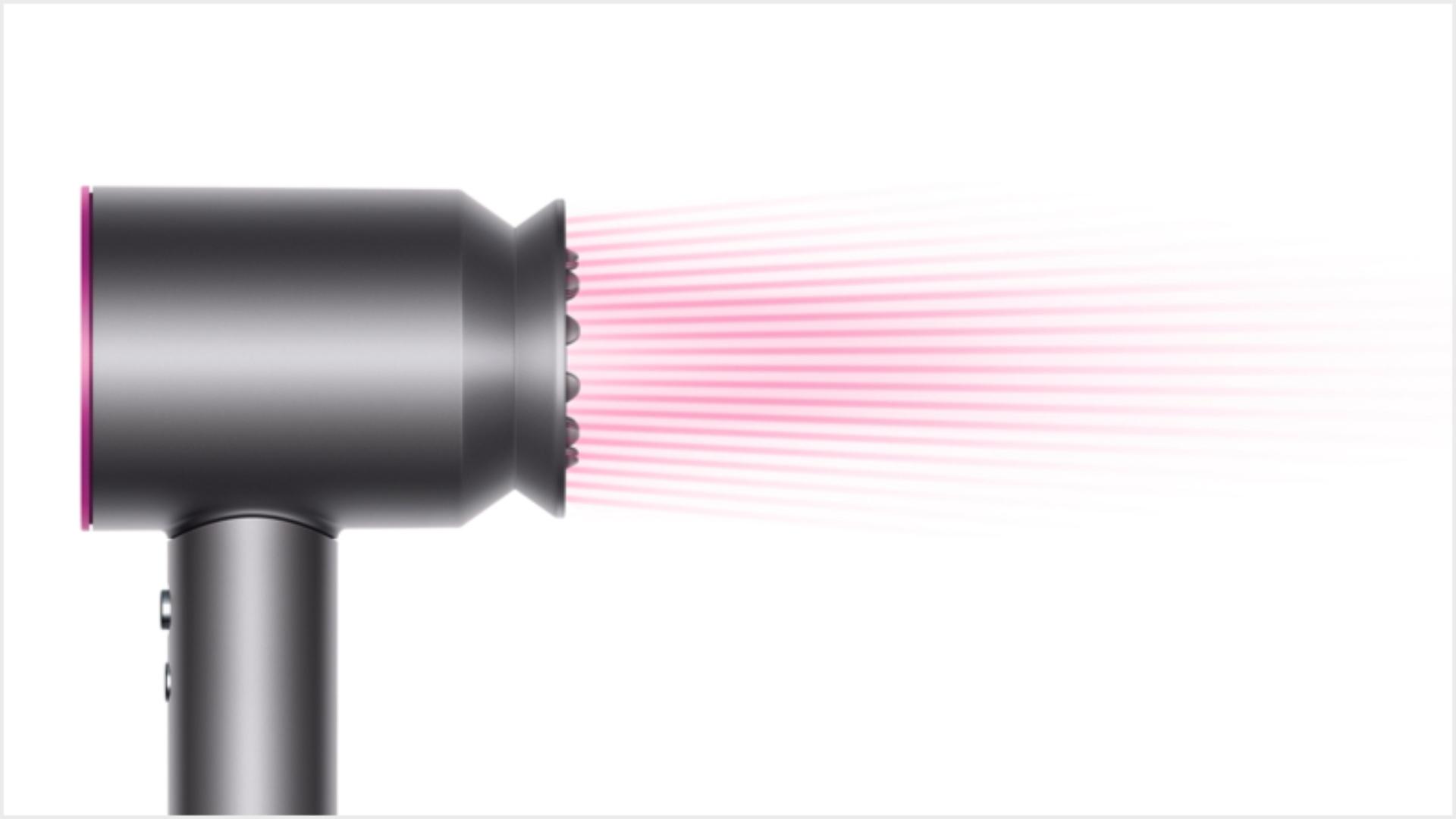 Scrolling images of Dyson Supersonic styling attachments.