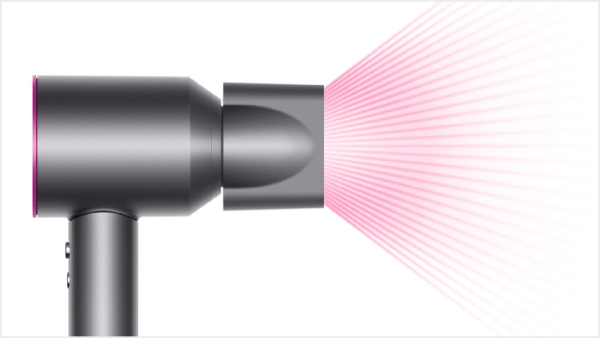 Scrolling images of Dyson Supersonic styling attachments.