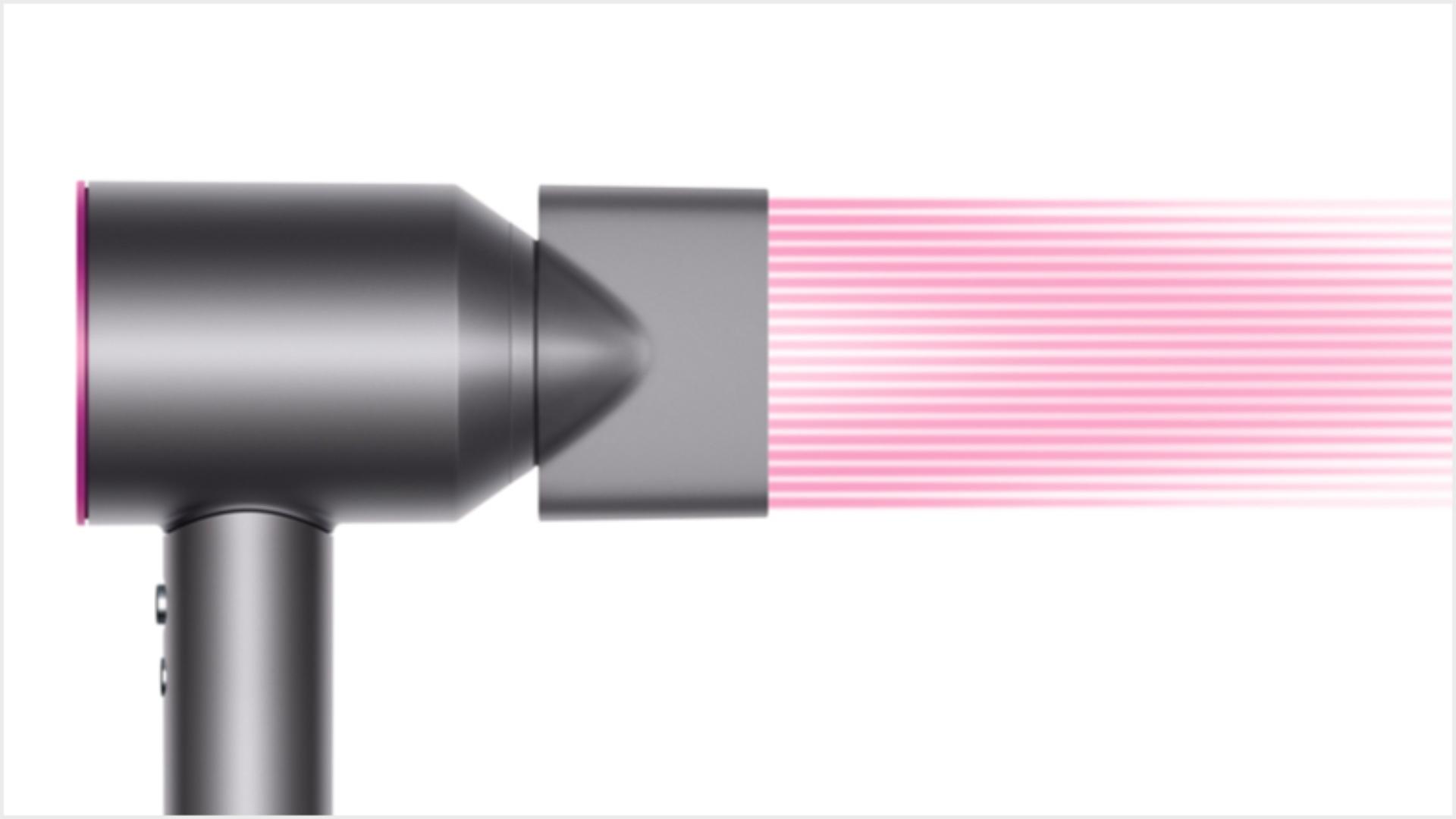 Scrolling images of Dyson Supersonic styling attachments.