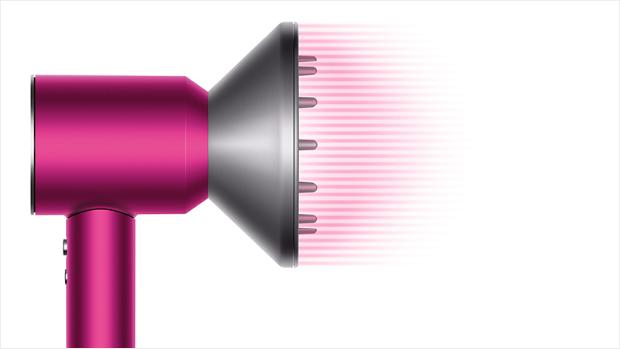 Dyson Supersonic™ hair dryer Iron/Fuchsia with re-engineered Diffuser attached