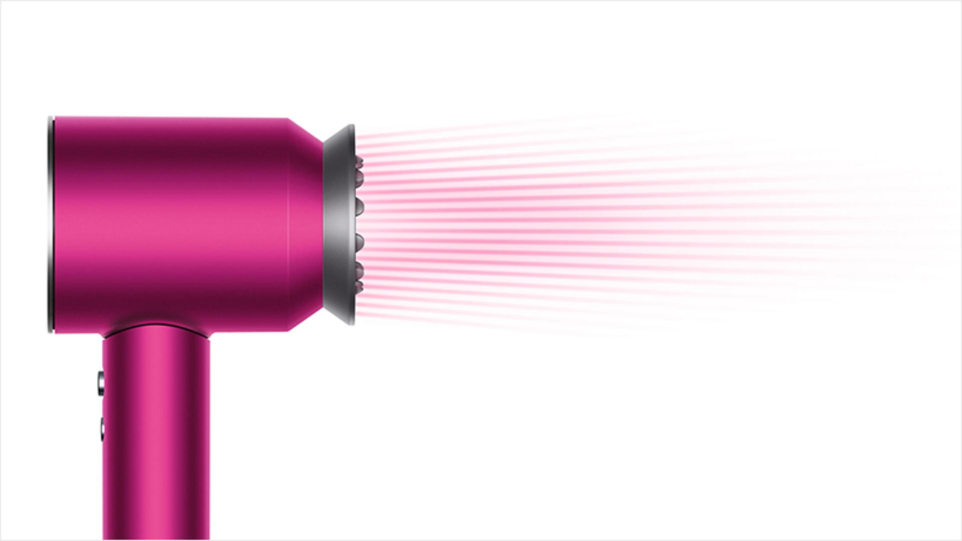 Dyson Supersonic™ hair dryer Iron/Fuchsia with Gentle air attachment