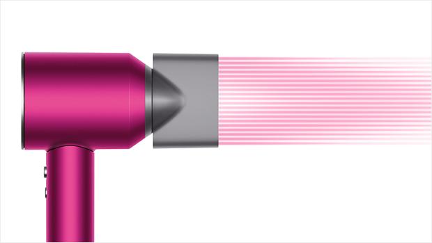 Dyson Supersonic™ hair dryer Iron/Fuchsia with re-engineered Styling concentrator attached