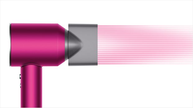 Dyson Supersonic™ hair dryer Iron/Fuchsia with re-engineered Styling concentrator attached