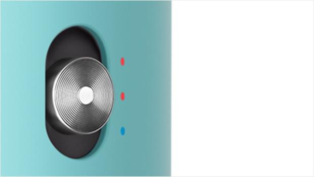 Hình ảnh của nút nhiệt độ với ba mức cài đặt.