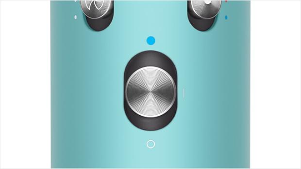 Hình ảnh phóng to nút bắn lạnh bên dưới các nút nhiệt độ và luồng khí