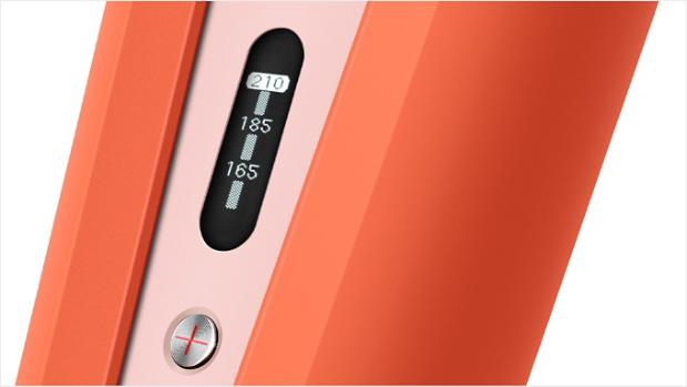 Crop shot of Corrale edge showing the three heat settings