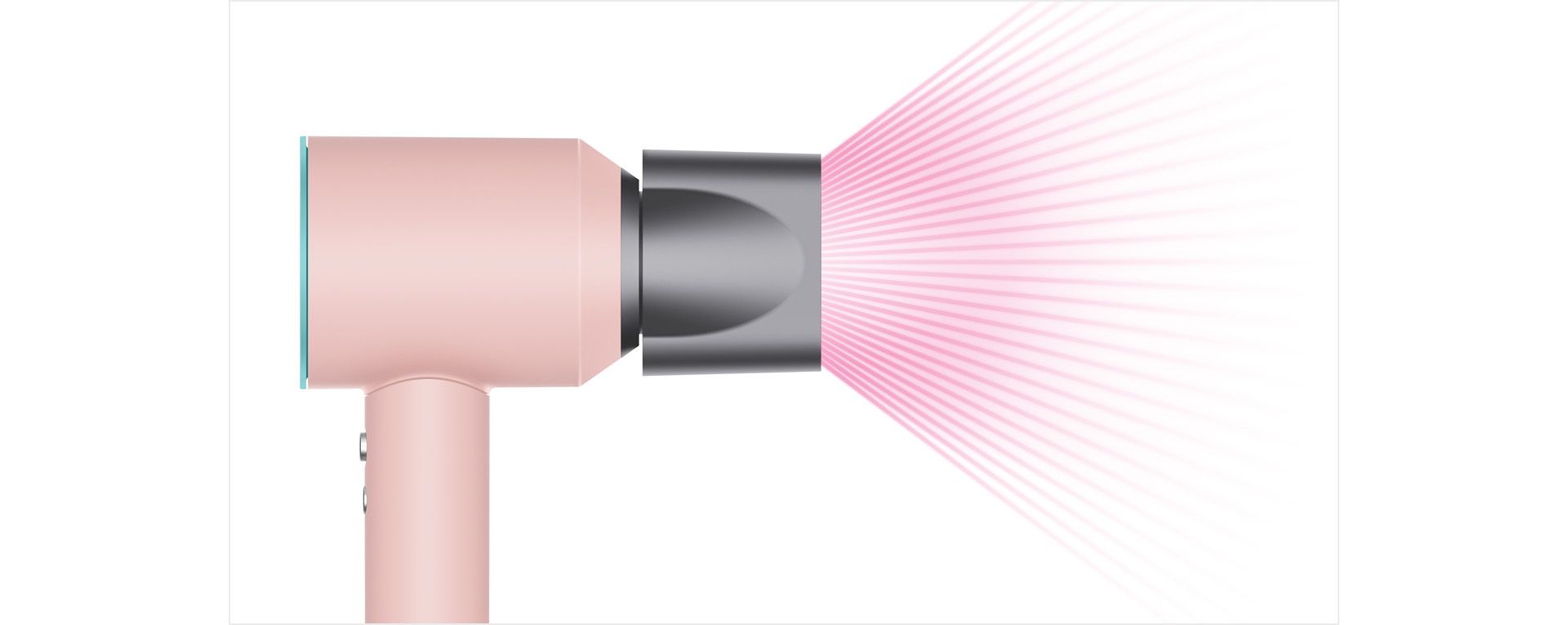 Profile view of Dyson Supersonic with Smoothing nozzle attachment