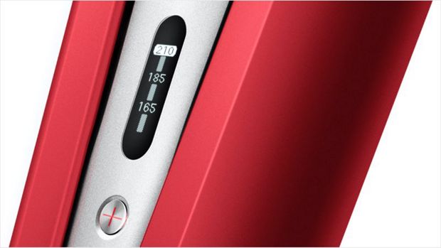 Close-up of heat settings button