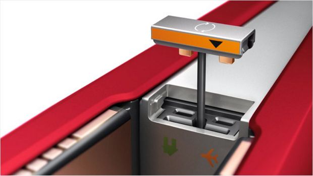 Displays positioning of travel tag in side of straightener