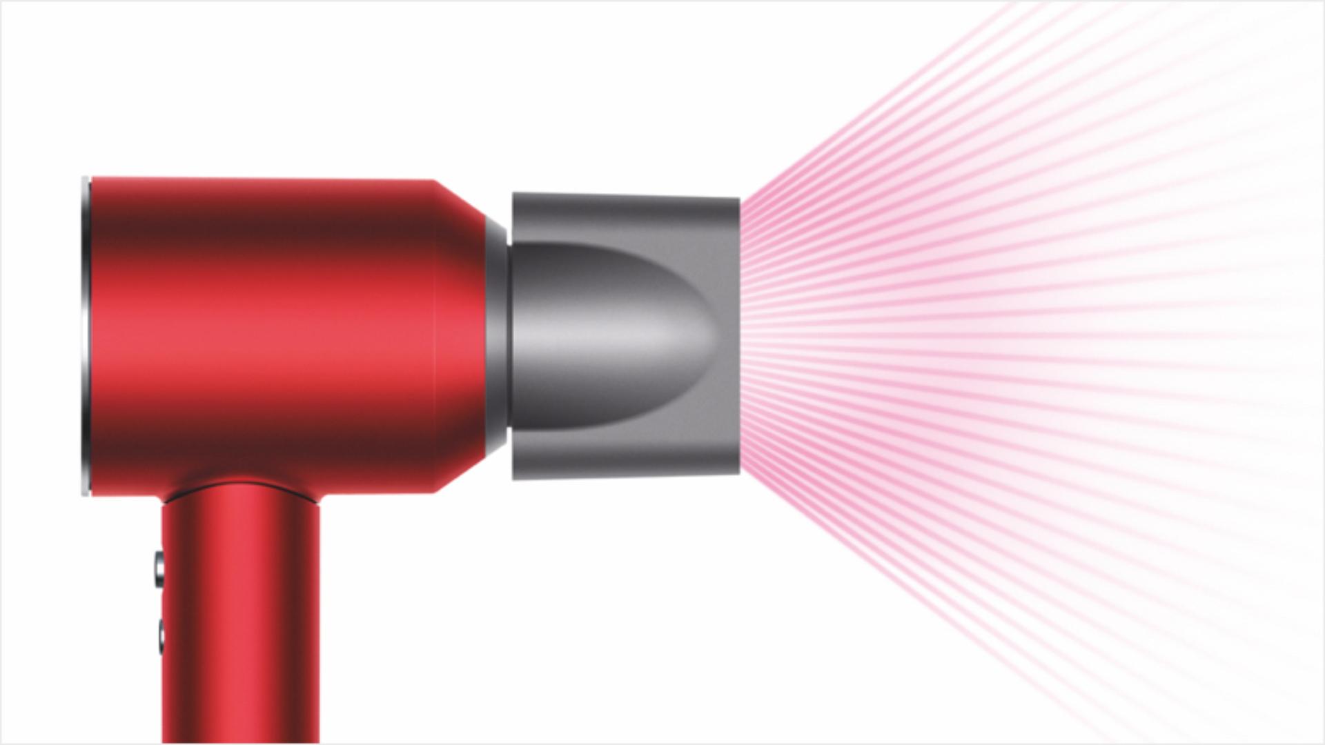Dyson Supersonic™ hair dryer with Smoothing nozzle attached