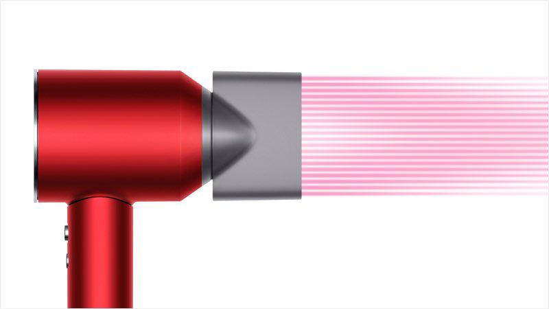 Dyson hair top dryer red
