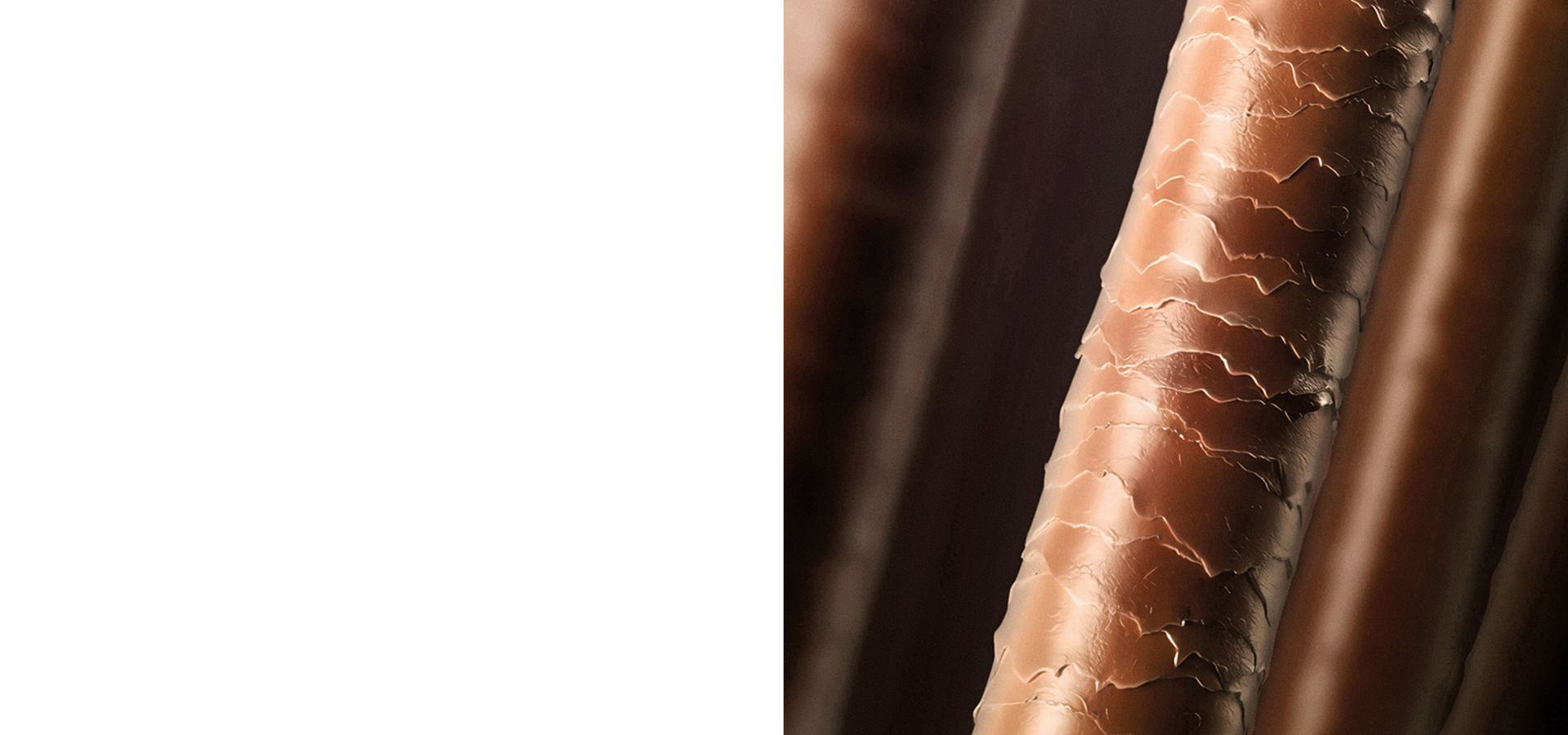 Extreme close-up of a smooth, shiny hair strand.