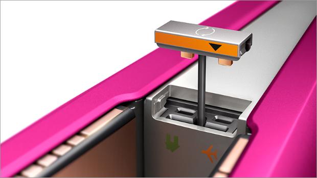 Displays positioning of travel tag in side of straightener