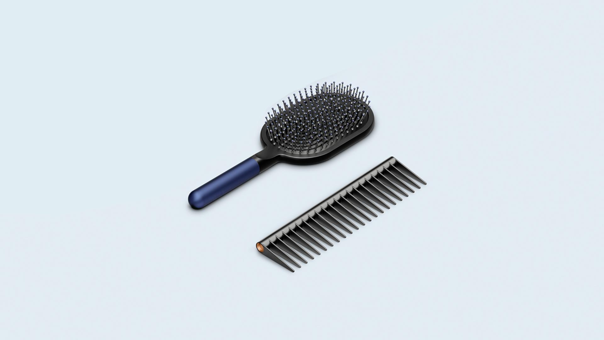 Dyson-designed Paddle brush and Detangling comb