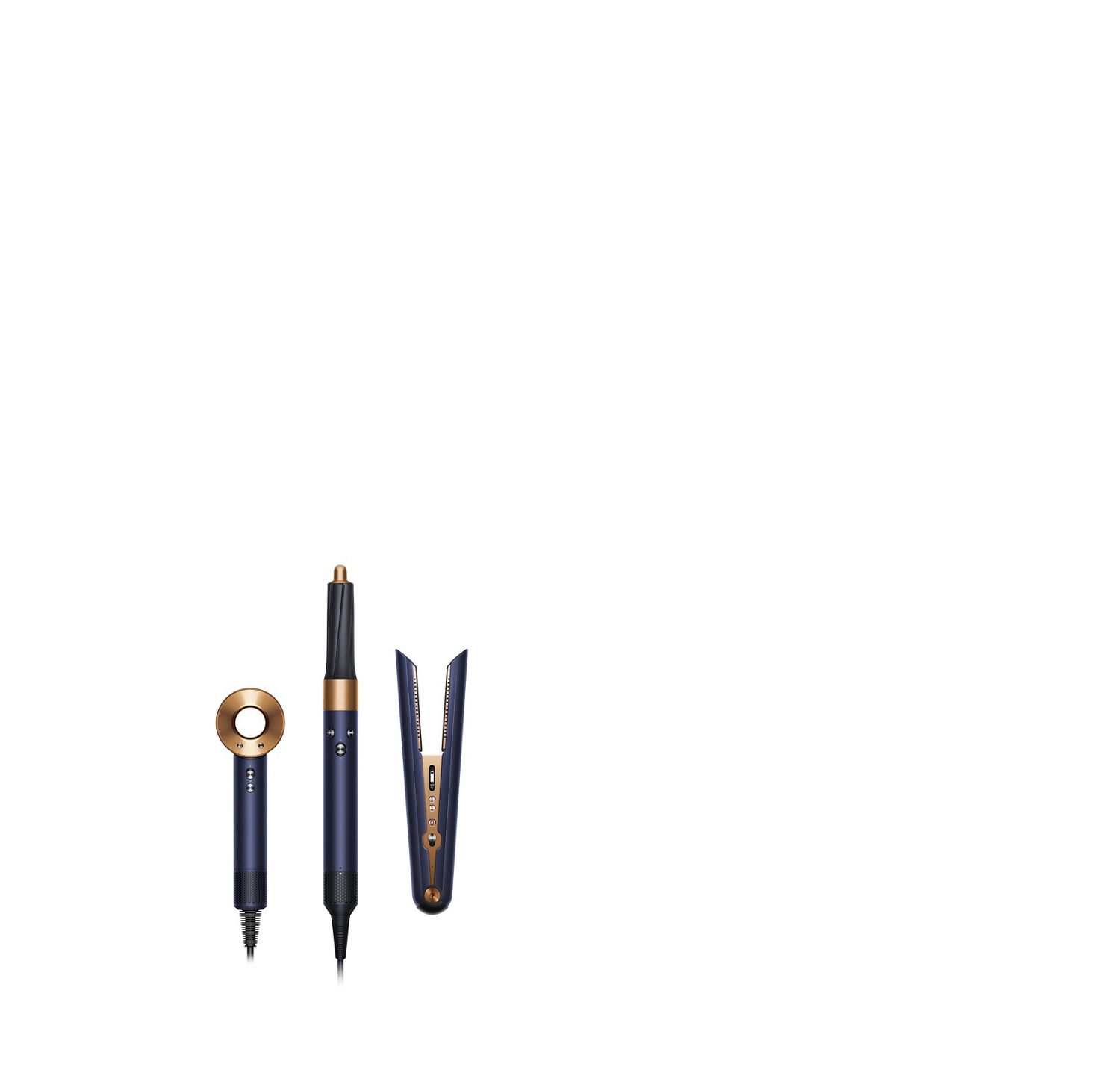 Dyson styling tools in prussian blue