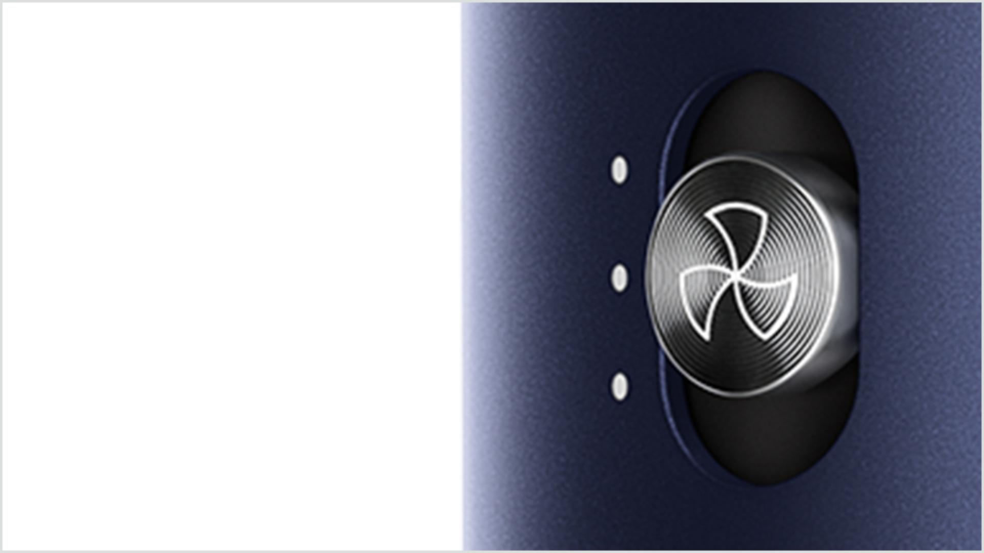 Close-up of airflow speed button