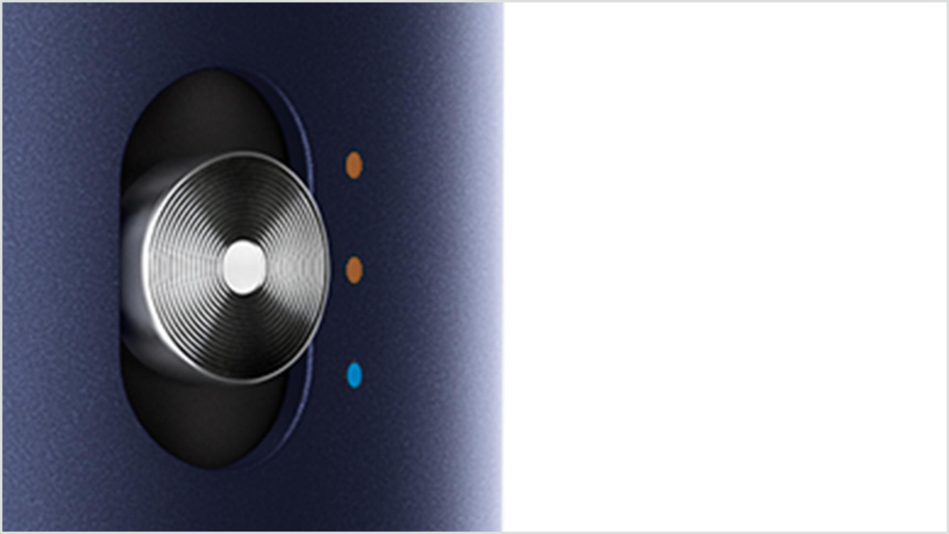 Close-up of temperature button