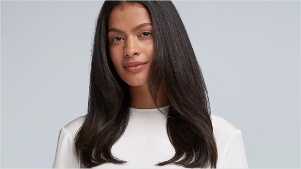 Model with smooth, straight hair
