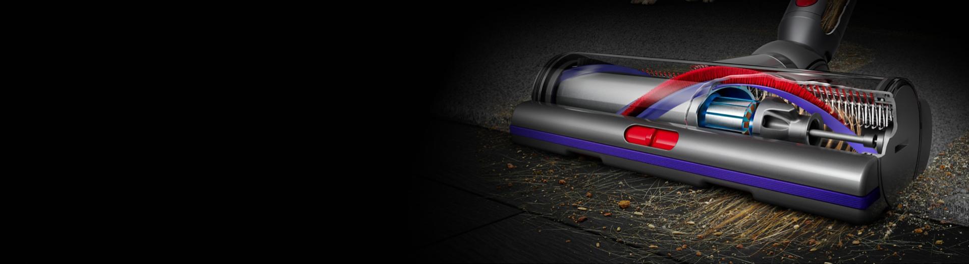 Cutaway of the motor within the Dyson Motorbar cleaner head.
