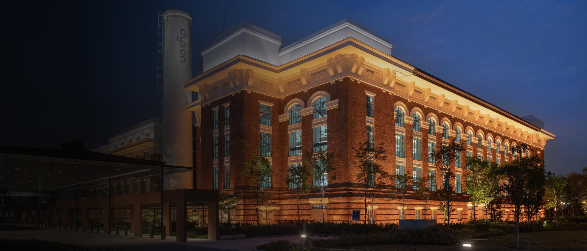 St James Power Station at night.