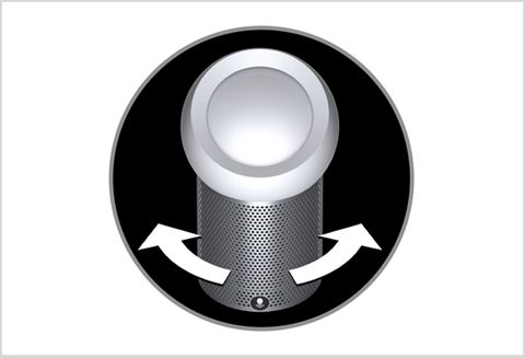 Ecrã LCD do Dyson Pure Cool me™ a mostrar a oscilação ligada 