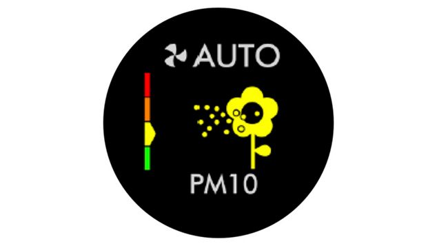 LCD screen of PM10 levels