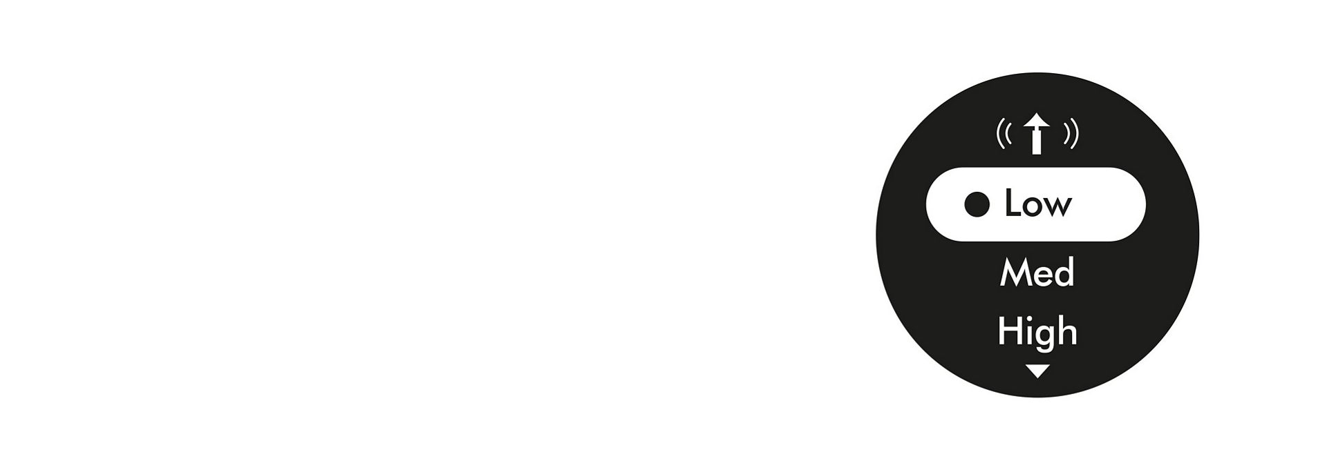 モーター感度設定を表示するLCDスクリーン