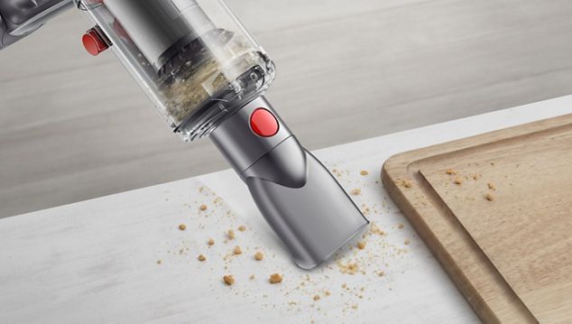 Dyson's Worktop tool cleaning a table top