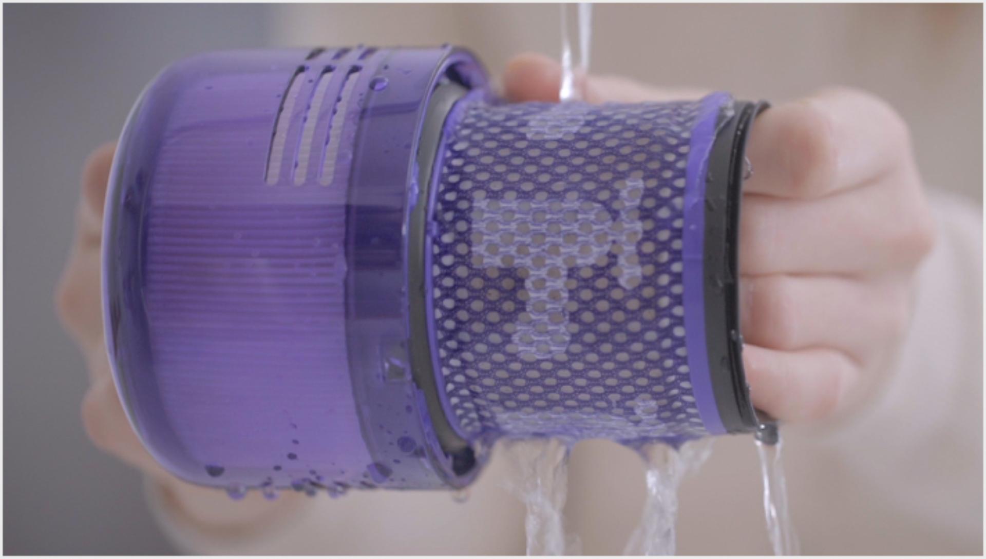 Image from video about washing the filter