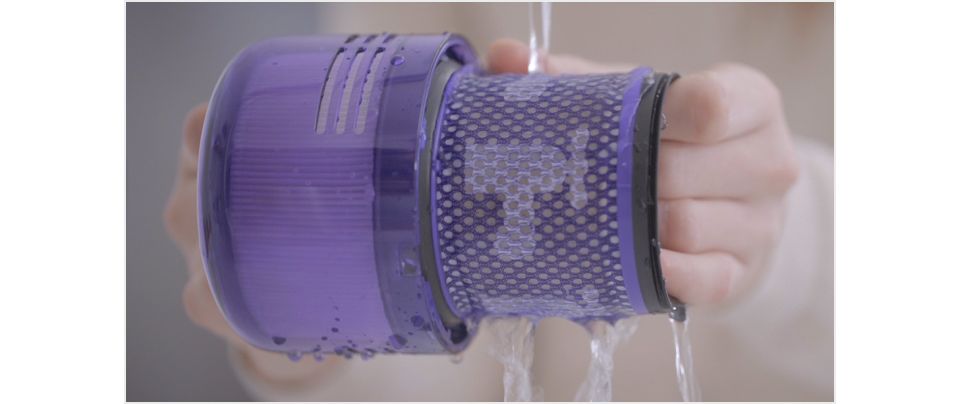 Image from video about washing the filter
