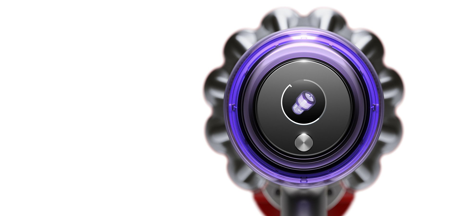 Ecrã do aspirador Dyson V11™ a mostrar alertas de manutenção