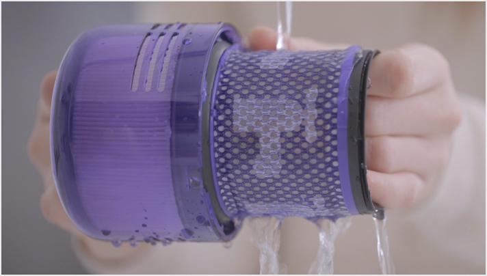 Image from video about washing the filter