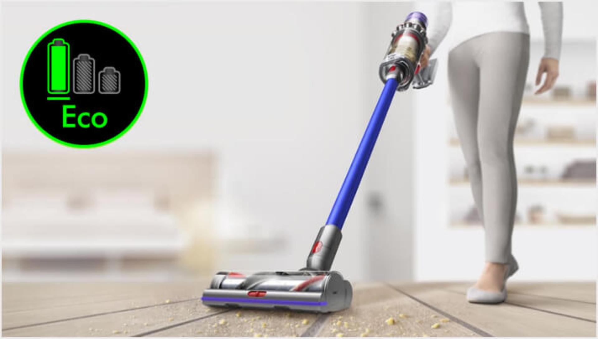Dyson V11 vacuum in use